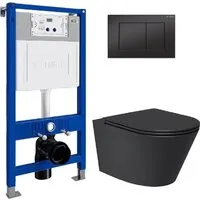 Унитаз подвесной Lauter Longer 2110822B 21901001 (кнопка 219704J, черный)