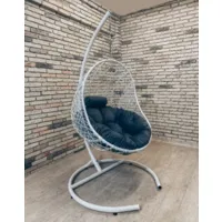 Кресло садовое Craftmebel Кокон балконное с подушкой (фиолетовый/белый)