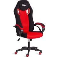 Игровое (геймерское) кресло TetChair Pilot флок/ткань (черный/черный/красный)