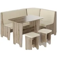 Обеденная группа Трия Техас исп. 1 (дуб сонома трюфель/экокожа бежевый)