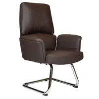 Стул офисный Norden Bonno CF / HD-2204-3 V CF (коричневая кожа/ алюминиевая база )