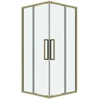 Душевой уголок Grossman Cosmo 80x80x195 300.K33.02.8080.32.00 (золото сатин/прозрачное стекло)