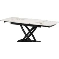 Кухонный стол M-City Foggia 140 KL-99 614M05213 (белый мрамор матовый/итальянская керамика/черный)