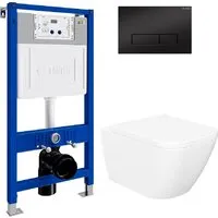 Унитаз подвесной Lauter Nuremberg 21811 21901001 (белый, с кнопкой смыва 219704HD черный)