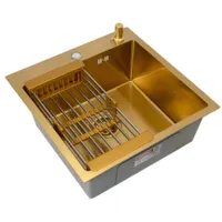 Кухонная мойка ARFEKA ECO AR мойка 500500, коландер, дозатор GOLD DECOR