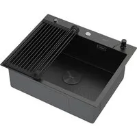Кухонная мойка ARFEKA ECO AR мойка 600500 POP-UP, роллер-мат, дозатор BLACK DECOR