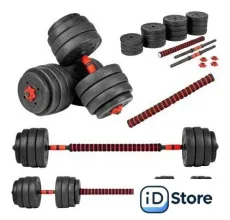 Набор гантелей с соединительным грифом AMETIST с соединительным грифом композитные 40кг