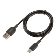 Кабель USB - Type-C 15W 3A SKYWAY черный в пакете 1м