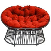 Кресло садовое Craftmebel Мамасан Премиум (графит/коралловый)