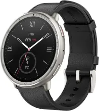 Amazfit Active 2 Premium (серебристый, с черным кожаным ремешком)