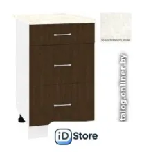 Шкаф напольный Кортекс-мебель Корнелия Лира НШ50р3ш (венге/королевский опал)