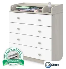 Детский комод Атон Мебель Сириус-2 804 ЛДСП (шимо светлый/белый)