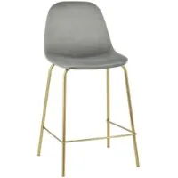 Стул Stool Group Валенсия SN полубарный OS-001CB HLR-18 (велюр серый/золотые ножки)