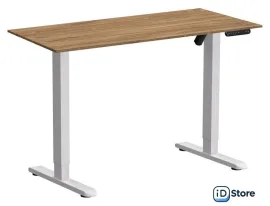 Стол WellDesk Basic 1300x675х18 с электроприводом (белый/дуб канзас коричневый)