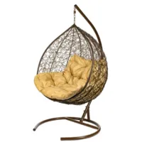 Подвесное кресло BiGarden Gemini Brown (двойной, бежевая подушка)