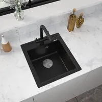 Кухонная мойка ZorG Rock 46 Premium black metallic