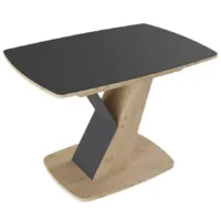 Обеденный стол Woodville Гарда тип 1 / 474398 (дуб крафт золотой/стекло матовое черный графит)