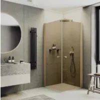 Душевой уголок MaybahGlass 90x90x198 / MGY-1302-3 (бронзовое стекло/золото)