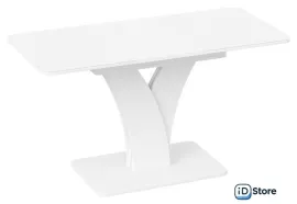 Кухонный стол Трия Люксембург тип 2 (белый/стекло белое матовое)