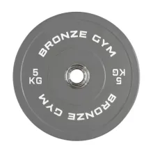 Диск олимпийский BRONZE GYM тяжелоатлетический серый (5 кг)