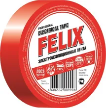 Лента электроизоляционная 19мм х10м ПВХ (красная), FELIX