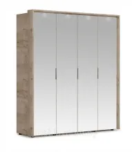 Распашной шкаф Джулия четырехдверный (4 зерк) с порталом Крафт серый/белый глянец