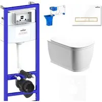 Унитаз подвесной Lavinia Boho Relfix Bell Pro Rimless 7 в 1 75110028 (белый пластик)