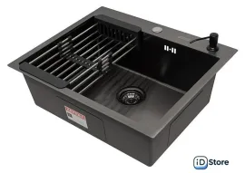 Кухонная мойка ARFEKA ECO AR мойка 600500, коландер, дозатор BLACK