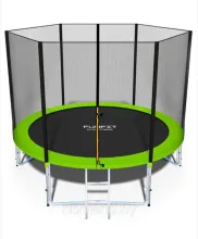 Батут Funfit 10ft (312 см) BASIC (Зелёный) с защитной сеткой и лестницей