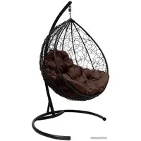 Подвесное кресло M-Group Капля 11020405 (черный ротанг/коричневая подушка)