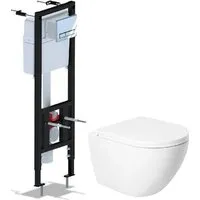 Унитаз подвесной Saniteco KW-9003W Single (безободковый) Ани Пласт WCP4141