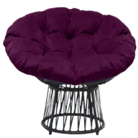 Кресло садовое Craftmebel Папасан Премиум (графит/фиолетовый)