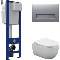 Унитаз подвесной Berges Wasserhaus Ventas Rimless АТОМ 410 AT-043341 (с сиденьем)