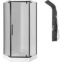 Душевой уголок Saniteco SN-1000BL-6 LYPA-3 (черный/панель черная матовая)