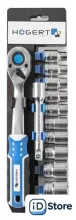 Набор трещотка с головками Hoegert Technik HT1R332 (12 предметов)