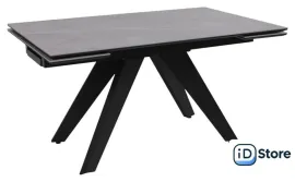 Кухонный стол Lepremo AV 2122 МДФкерамика раздвижной 1400-2000x850 (серый матовый Larka Grey/черный)