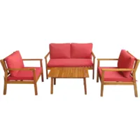 Комплект складной мебели National Tree Company из акации TP6076.2.2 (4 предмета)