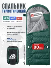 Спальный мешок RSP Sleep 250 R (зелёный, 22080см, молния справа)