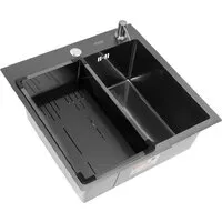 Кухонная мойка ARFEKA Eco AR мойка 500500, коландер G, дозатор Black Decor Millet