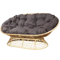 Диван садовый M-Group Мамасан / 12850519 (бежевый ротанг/пепел подушка)