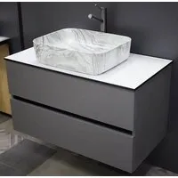 Мебель для ванных комнат Vela Тумба под умывальник Vela Каскад Гола 90П серый матовый TU27088