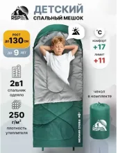 Спальный мешок детский RSP Happy 250 L (зелёный, 16065см, молния слева)