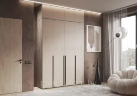 Шкаф 4-х створчатый Норд с антресолью (1600) - Дуб Крафт серый/Кашемир (МИФ) 1,6м