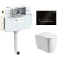 Унитаз приставной Lavinia Boho Relfix Bell Pro Set 4 в 1 77060214 (черное стекло)