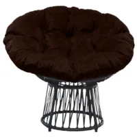 Кресло садовое Craftmebel Папасан Премиум (графит/коричневый)