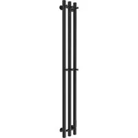 Полотенцесушитель Маргроид Ferrum Inaro СНШ 120x6x12 6 крючков, Черный матовый, скрытого монтажа, таймер справа