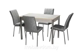 Обеденная группа Стол Амелис М84 Наоми со стульями Эмполи бенг серый