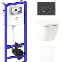 Унитаз подвесной Lavinia Boho Relfix One Compacto 6 в 1 75110083 (greek black иск. камень)