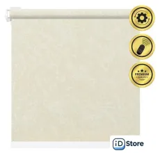 Рулонная электроштора НеоФьюжен Джерси 270х250 левая (светло-бежевый, белая фурнитура)