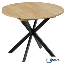 Кухонный стол Трия Мэдисон раздвижной тип 1 (черный муар/дуб крафт золотой)